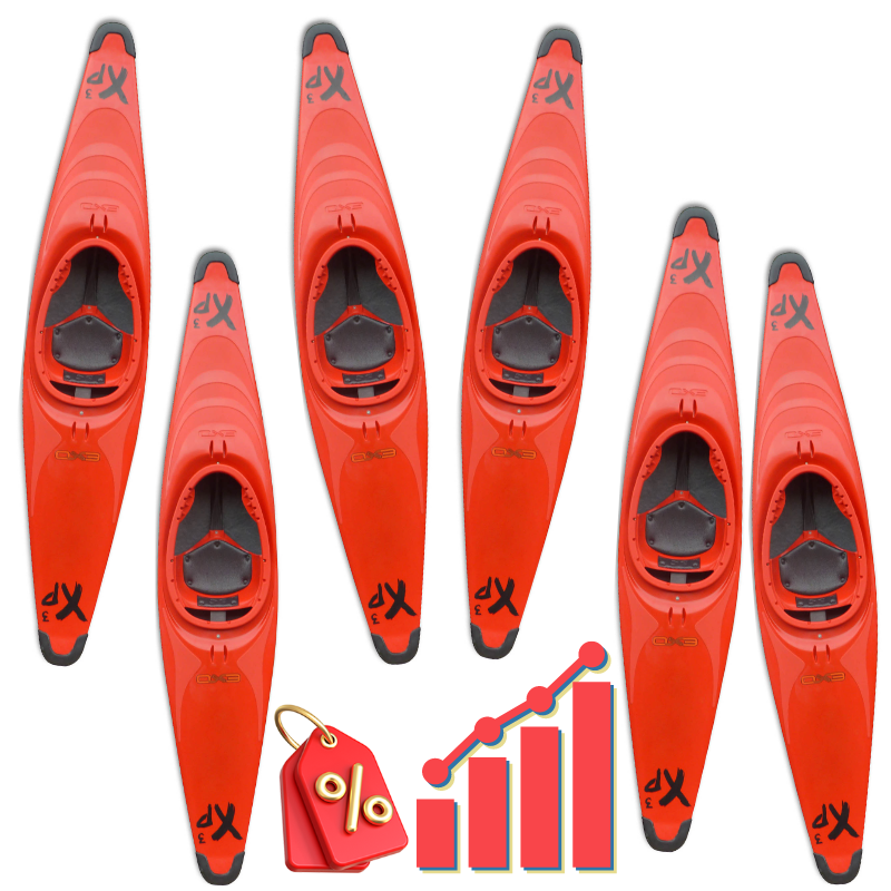 BPOL0007LOT6-EXO-LOT DE KAYAKS POLO EXO XP3 - ROUGE