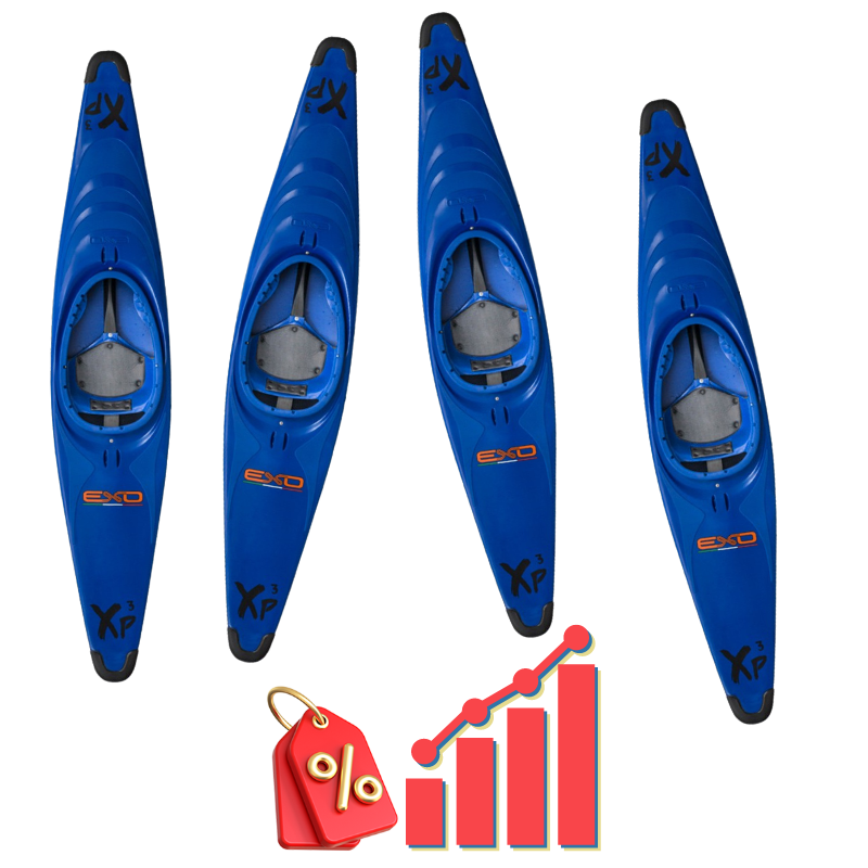 BPOL0007-LOT-EXO-LOT DE 4 KAYAKS POLO EXO XP3 - BLEU