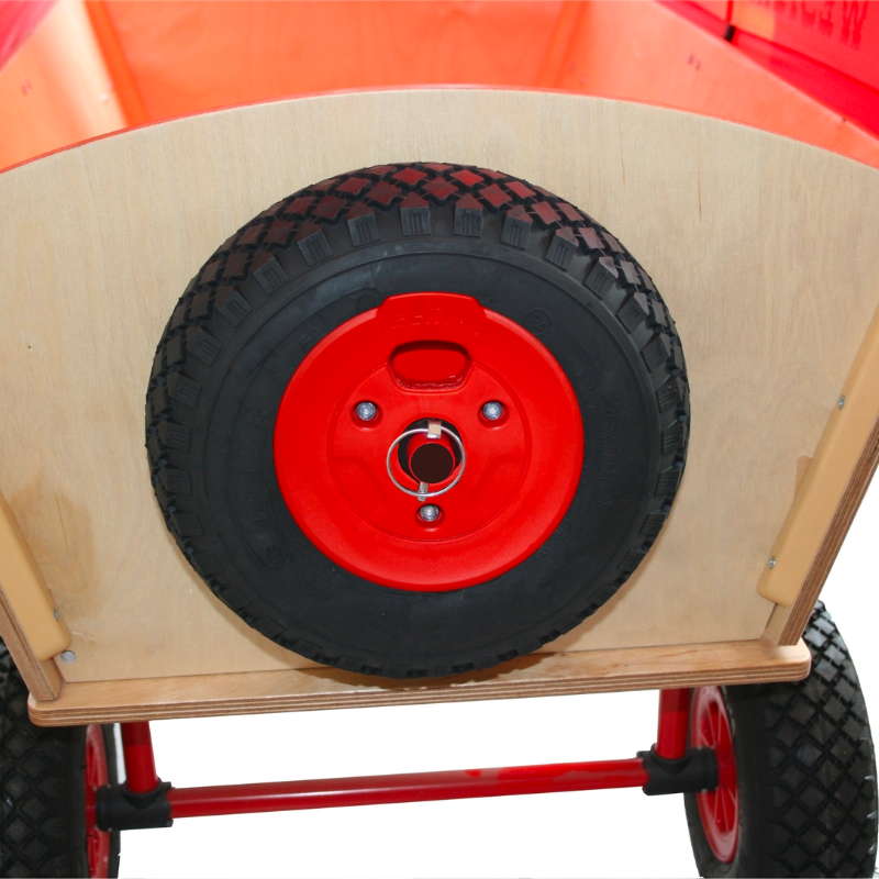 TGEN0063-ECKLA-ROUE DE SECOURS AVEC SUPPORT POUR CHARIOTS EN BOIS ECKLA-GONFLABLE-ROULEMENT