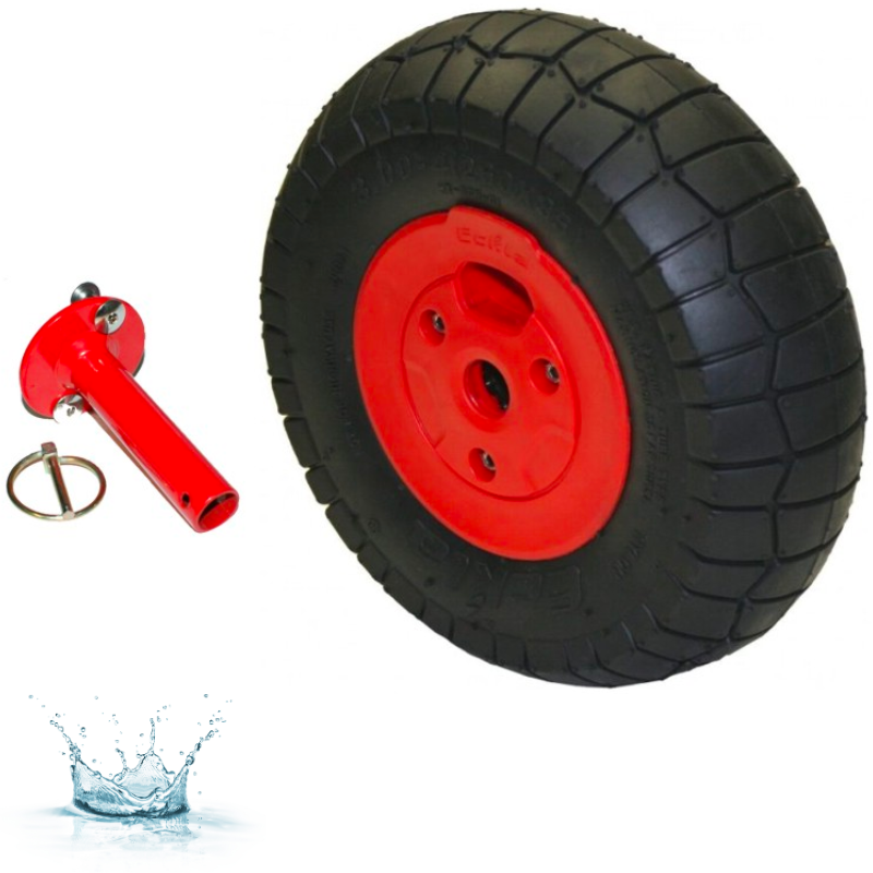 TGEN0063-ECKLA-ROUE DE SECOURS AVEC SUPPORT POUR CHARIOTS EN BOIS ECKLA-GONFLABLE-ROULEMENT-2