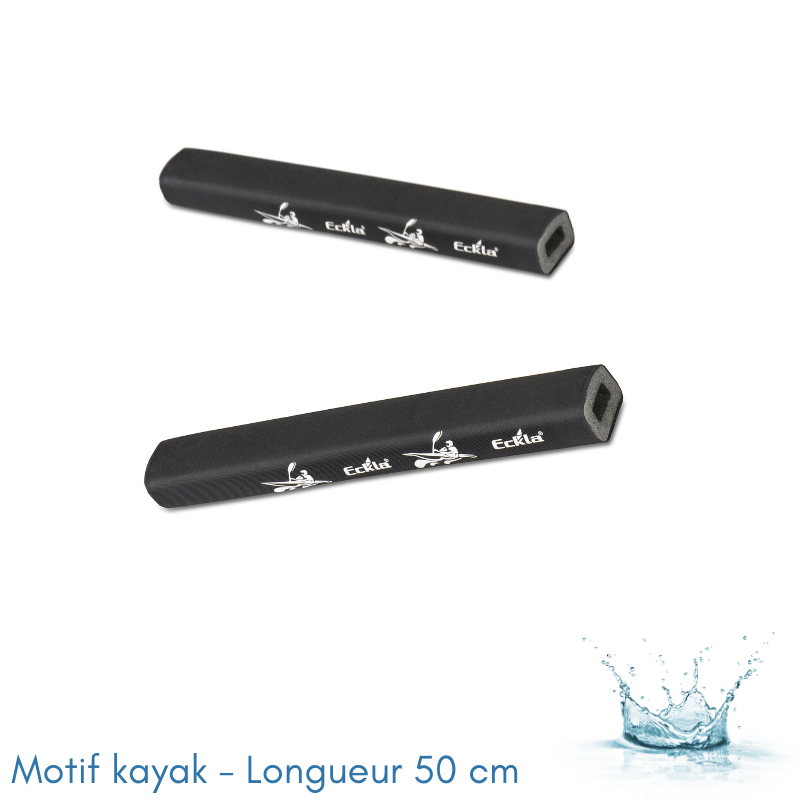 TUBES DE PROTECTION ECKLA POUR BARRES DE TOIT RECTANGULAIRES - LONGUEUR 50 CM (PAIRE DE) - MOTIF KAYAK