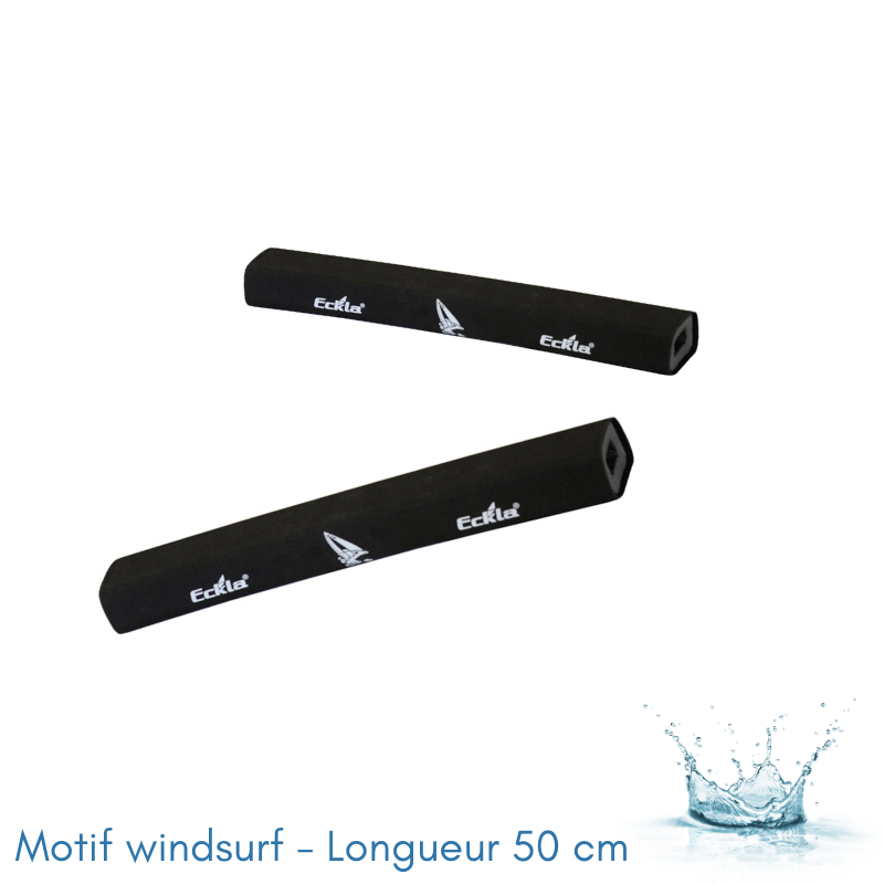 TUBES DE PROTECTION ECKLA POUR BARRES DE TOIT RECTANGULAIRES - LONGUEUR 50 CM (PAIRE DE) - MOTIF WINDSURF
