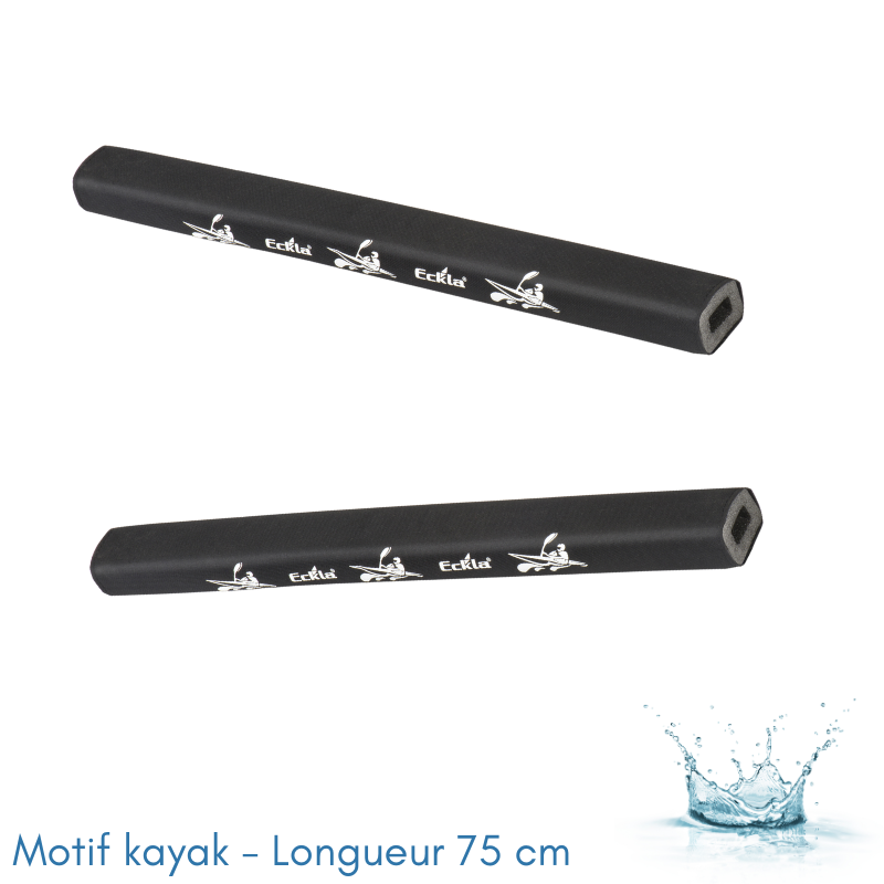 TUBES DE PROTECTION ECKLA POUR BARRES DE TOIT RECTANGULAIRES - LONGUEUR 50 CM (PAIRE DE) - MOTIF KAYAK-75CM