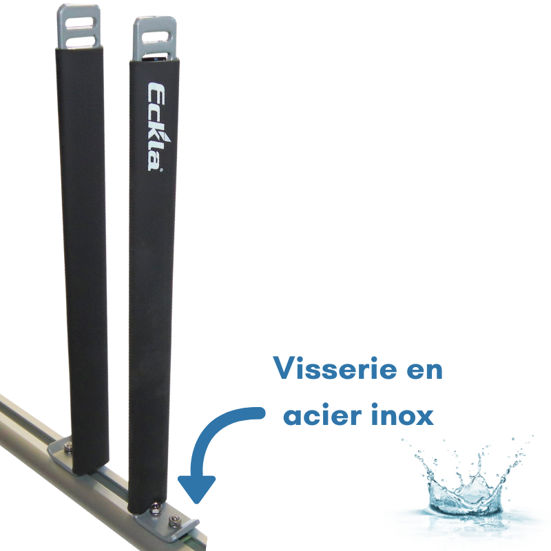 TGEN0006-H40-RAIN-ECKLA-PAIRE DE PORTANTS VERTICAUX HAUTEUR 40 CM POUR BARRES DE TOIT AVEC RAINURE - 6