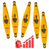 BPOL0007-LOT-EXO-LOT DE 5 KAYAKS POLO EXO XP3 - JAUNE