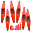 BPOL0007-LOT-EXO-LOT DE 6 KAYAKS POLO EXO XP3 - ROUGE