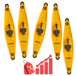 BPOL0007-LOT-EXO-LOT DE 5 KAYAKS POLO EXO XP3 - JAUNE