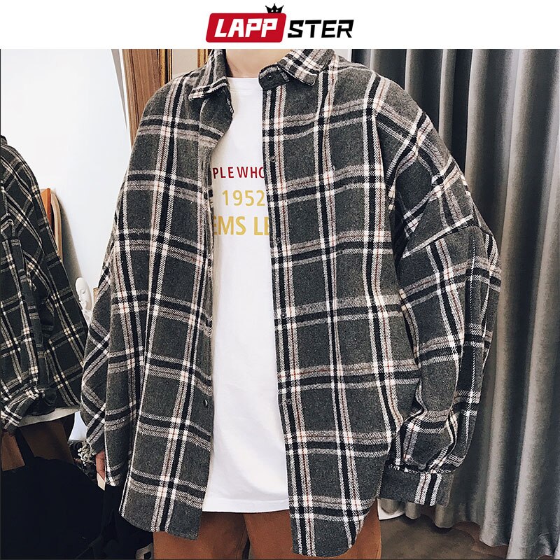 LAPPSTER-chemise-Plaid-manches-longues-pour-homme-Streetwear-pais-Vintage-mode-cor-enne-Harajuku-2021