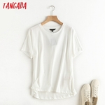 Tangada-t-shirt-manches-courtes-et-col-rond-pour-femme-v-tement-de-rue-en-coton