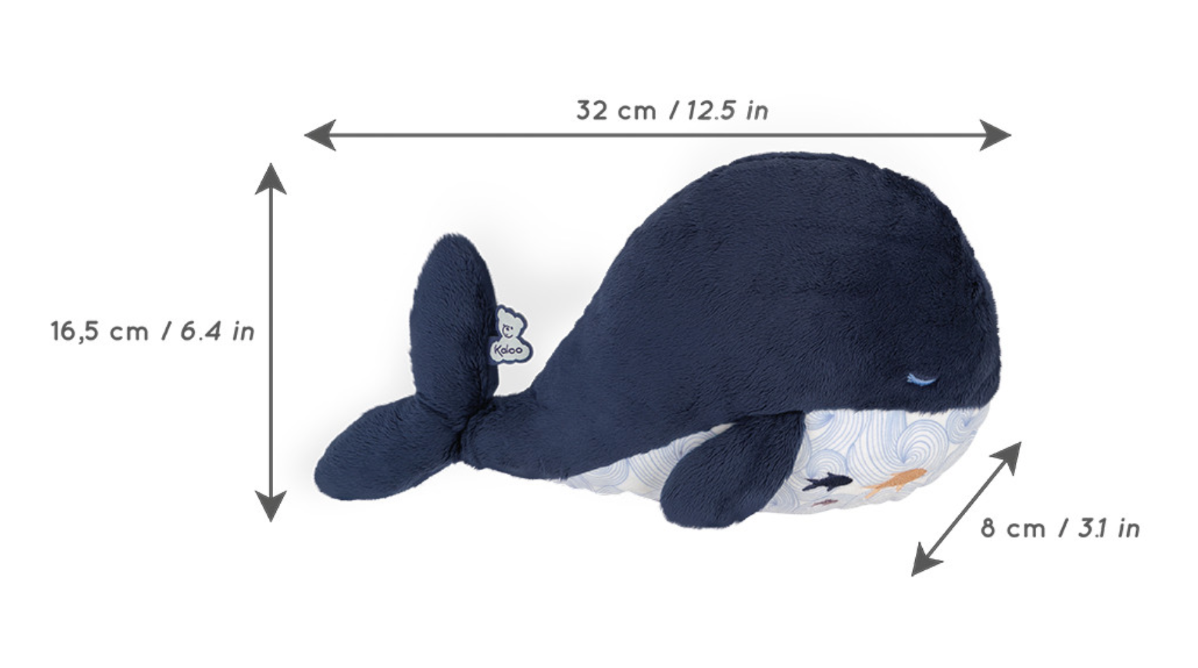 Peluche baleine bouillotte dimensions