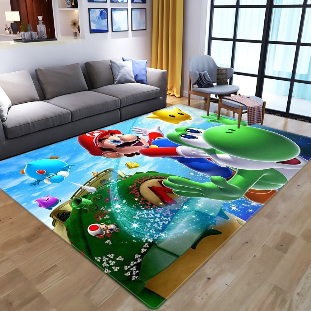 Tapis-de-dessin-anim-imprim-Super-Mario-en-3D-pour-salon-chambre-coucher-grande-surface-de
