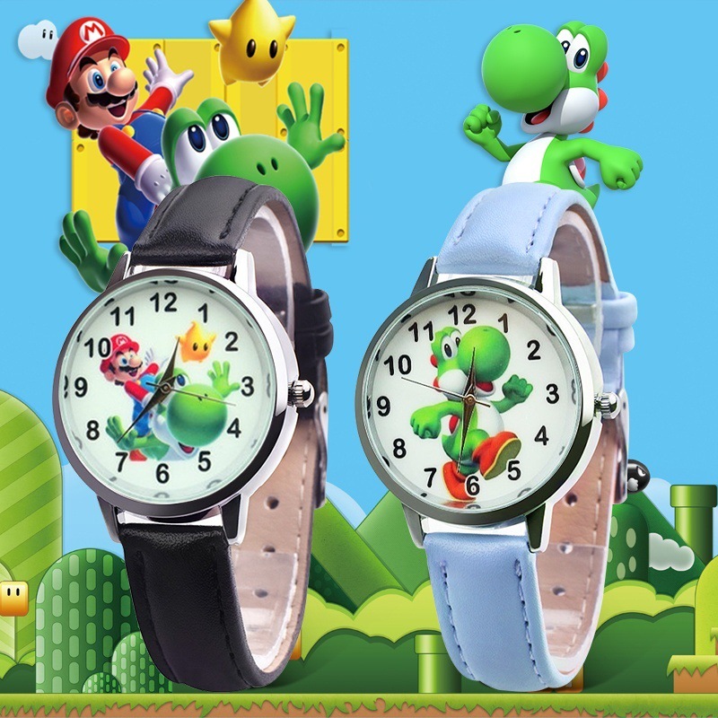 Montre-Quartz-Super-Mario-pour-enfants-s-rie-de-film-anim-Mario-ceinture-Quartz-pour-coliers