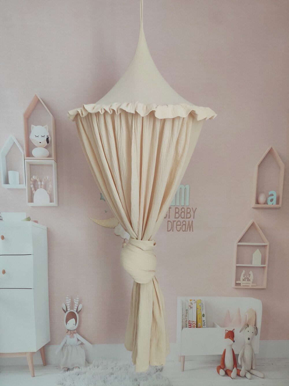 Ciel de Lit Bébé | Mousseline Coton Sable | Super Douceur