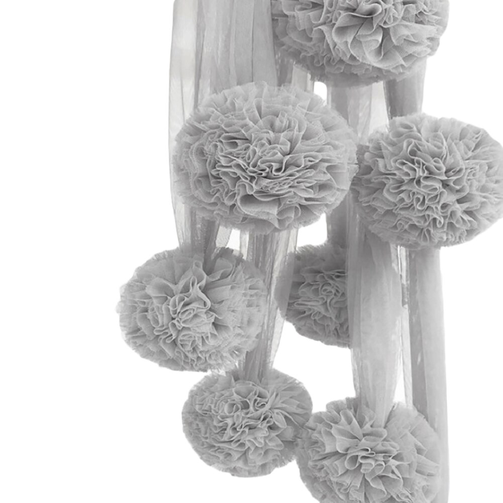 Guirlande Pompons 8 Boules grise