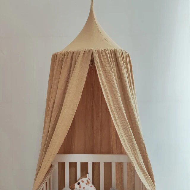 Ciel de Lit Bébé | Mousseline Coton Terracotta Sable | Super Douceur
