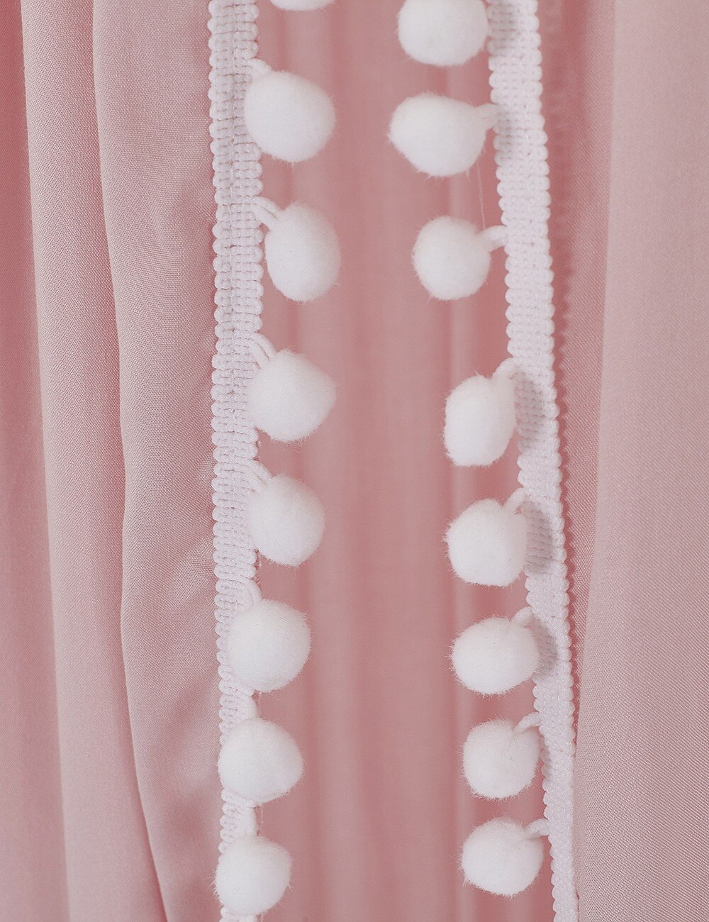 Ciel De Lit Bebe Rose Avec Pompons