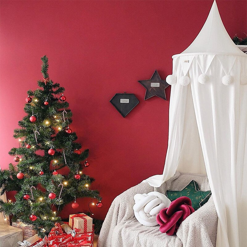 Pom-pom-gland-filles-chambre-lit-baldaquin-rideaux-rond-suspendu-d-me-moustiquaire-enfants-b-b