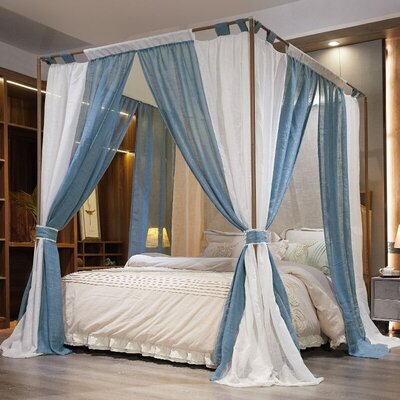 Ciel De Lit Baldaquin Voilage Vert émeraude - Pour Lit Simple à King Size, Hauteur 198 Cm, Moustiquaire Décorative