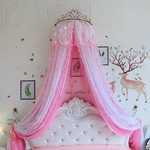 Ciel de Lit Princesse avec Couronne | Voile Rose