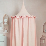 Ciel de Lit Bébé | Mousseline Coton Rose Perle | Super Douceur