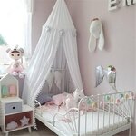 Ciel de Lit Bébé | Blanc avec pompons