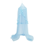 Ciel de Lit Bébé | Bleu Azur | Tissu Léger fond blanc
