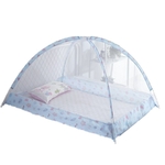 Moustiquaire Lit Bébé | Bleu avec Motifs fond blanc