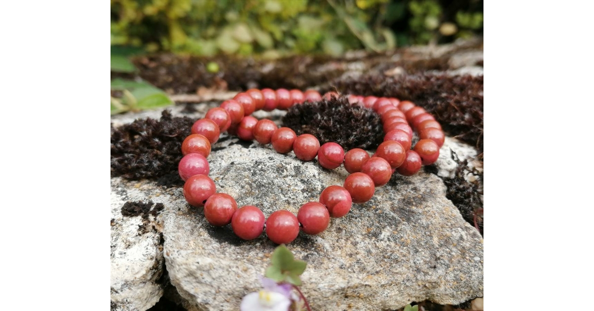 Bracelet mala tibétain-Aventurine rouge Escale Sensorielle pierre minérale na
