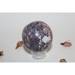 Sphere-Tourmaline-rose-sur-lepidolite