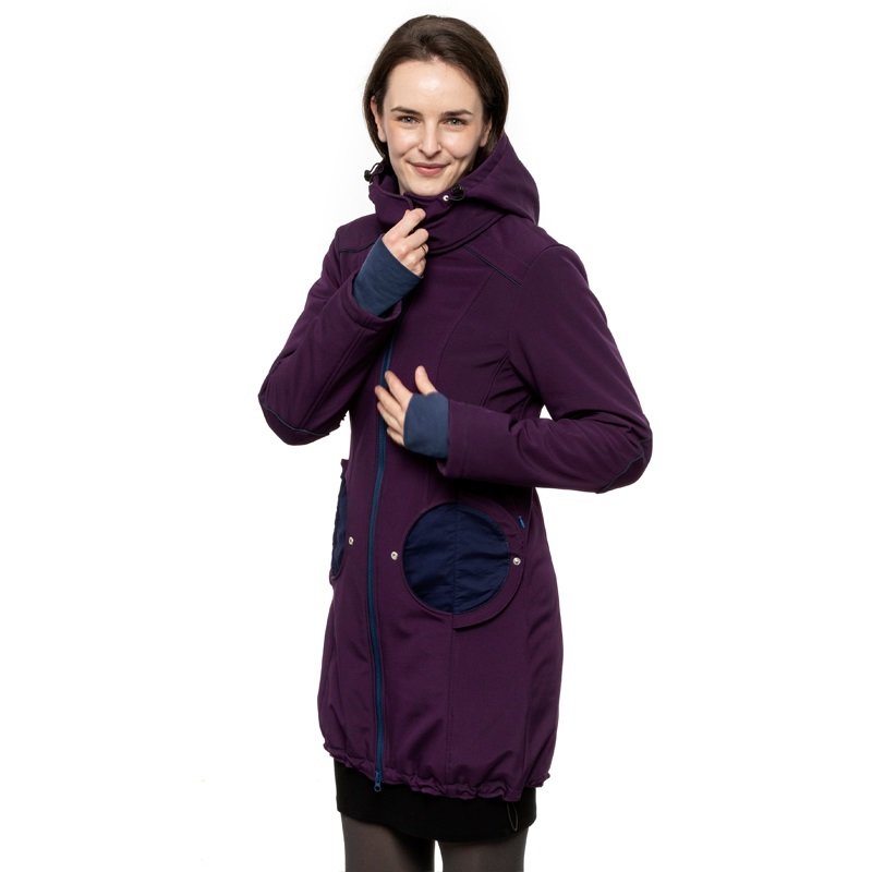 Liliputi Mamacoat manteau de portage et grossesse 4en1 Blue Plum 3