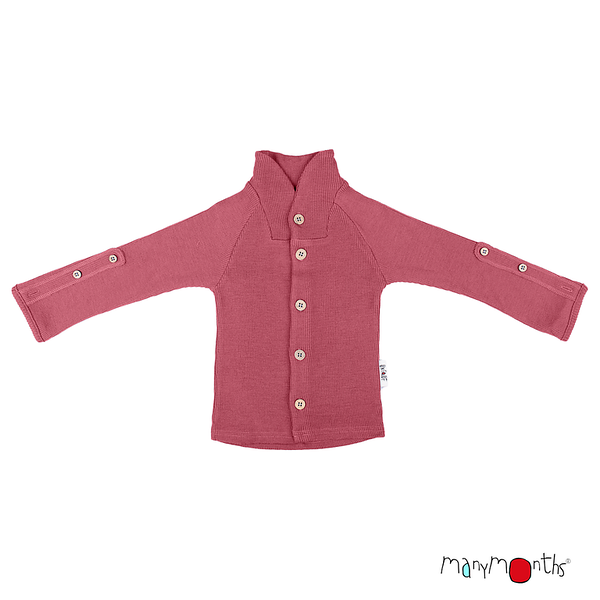 Gilet col boutonné en laine ManyMonths - coloris 2021 Earth Red