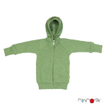 Gilet à capuche zippé en laine ManyMonths - coloris 2021 Jade Green