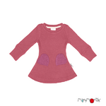Robe poches coeur en laine ManyMonths - coloris 2021 Earth Red