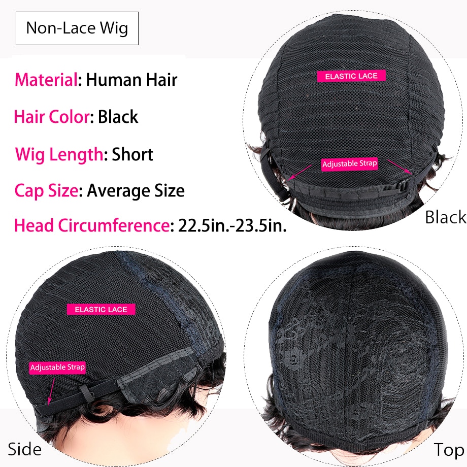 Lollie-Bang-perruque-perruques-de-cheveux-humains-150-densit-mouss-coupe-courte-Bob-perruques-de-cheveux
