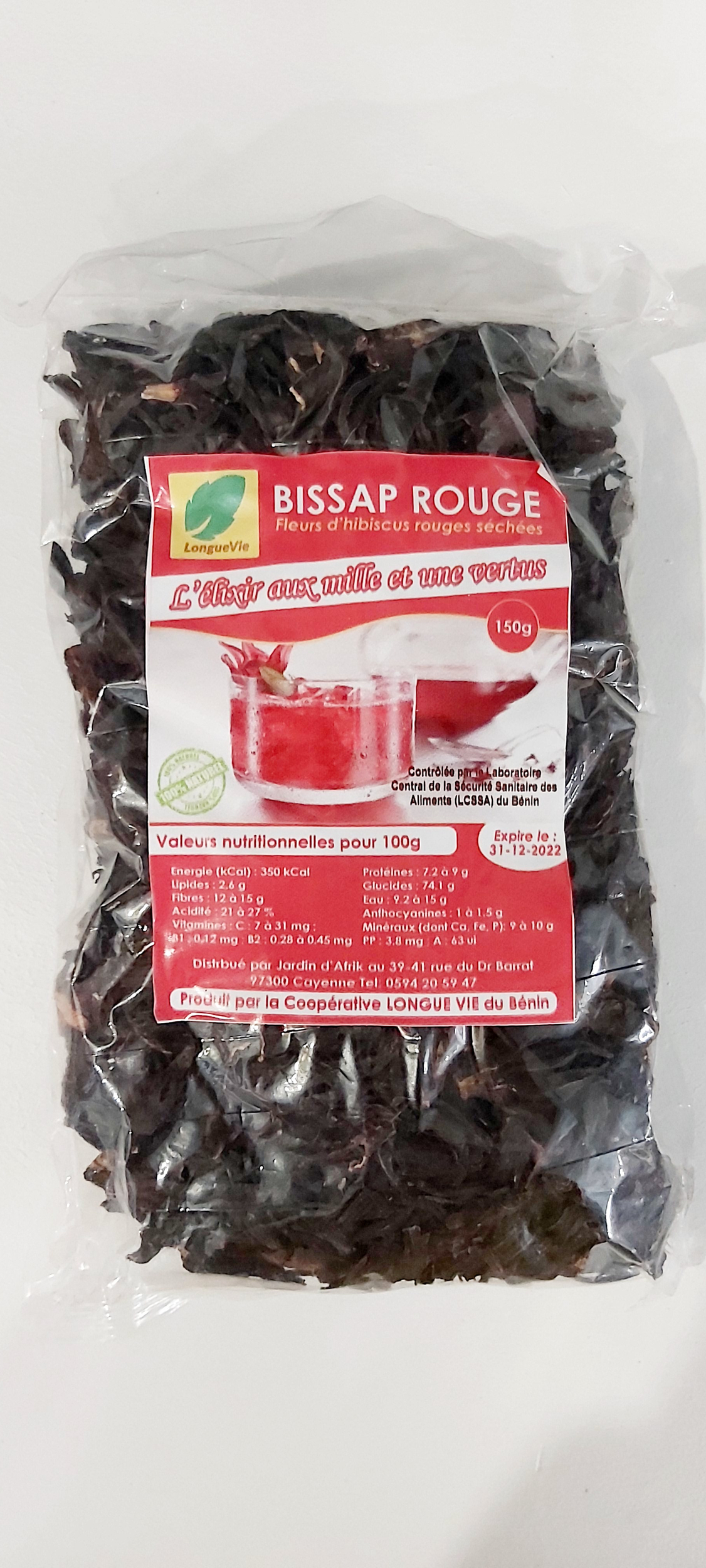 Bissap rouge 150g - Produits secs - les jardins d'afrik