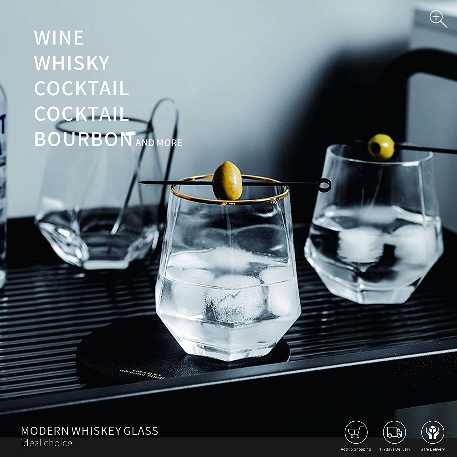Verre-Whisky-en-diamant-avec-bandes-dor-es-verres-Cocktail-pour-le-champagne-le-Scotch-le