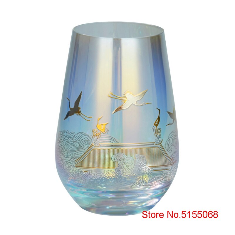 Verre-vin-en-cristal-de-qualit-de-collection-de-style-chinois-or-argent-grue-br-lante