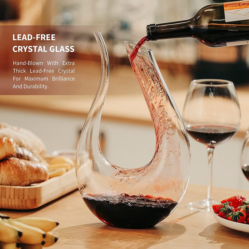 Carafe à vin, carafe pour le vin, carafe tournante, carafe à whisky carafe  en verre, carafe à vin en cristal sans plomb, carafe professionnelle  transparente, carafe vin en verre cristal+coffret : 