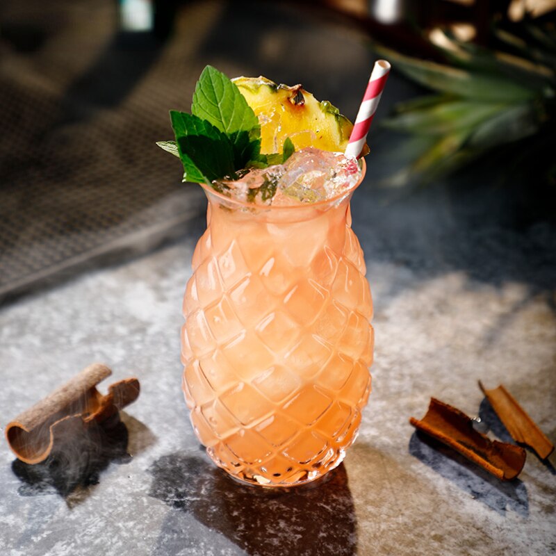 Tasse-Cocktail-en-Forme-d-Ananas-pour-Bar-Verre-Cr-atif-R-tro-en-Relief-pour