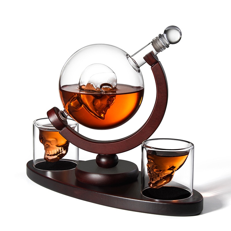 Cr-ne-whisky-Carafe-ensemble-avec-2-verres-liqueur-cristal-liqueur-Carafe-Globe-vin-Carafe-cr