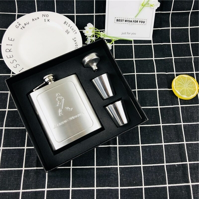 Bouteille-de-Whisky-en-argent-7oz-entonnoir-Flagon-de-liqueur-imprim-ensemble-de-bouteilles-de-hanche