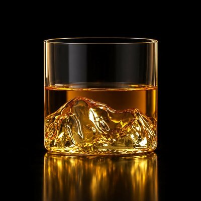 verre-a-whisky-japonais-montagnes-fond-noir