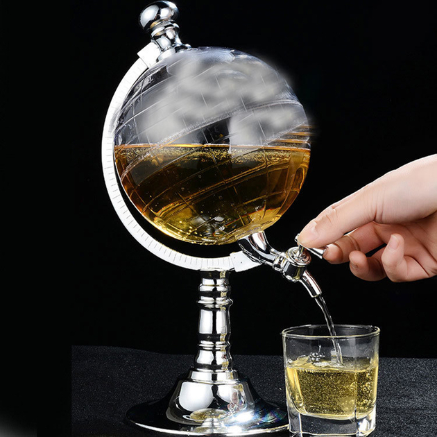 Distributeur de Whisky Design Globe Transparent et Argenté – Tendances  Meubles