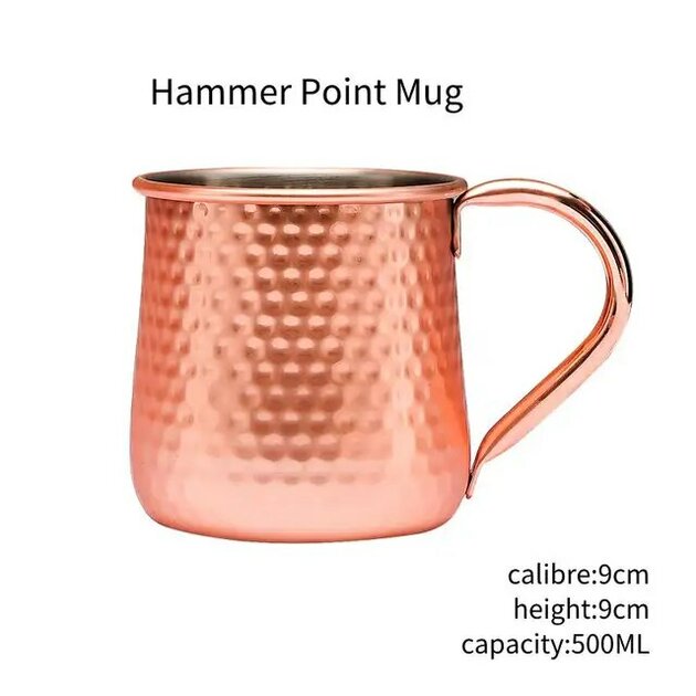 JMIATRY Lot De 4 Tasses Moscow Mule En Cuivre 530ml Avec Pailles - Set Cadeau Parfait Pour Cocktails Et Boissons