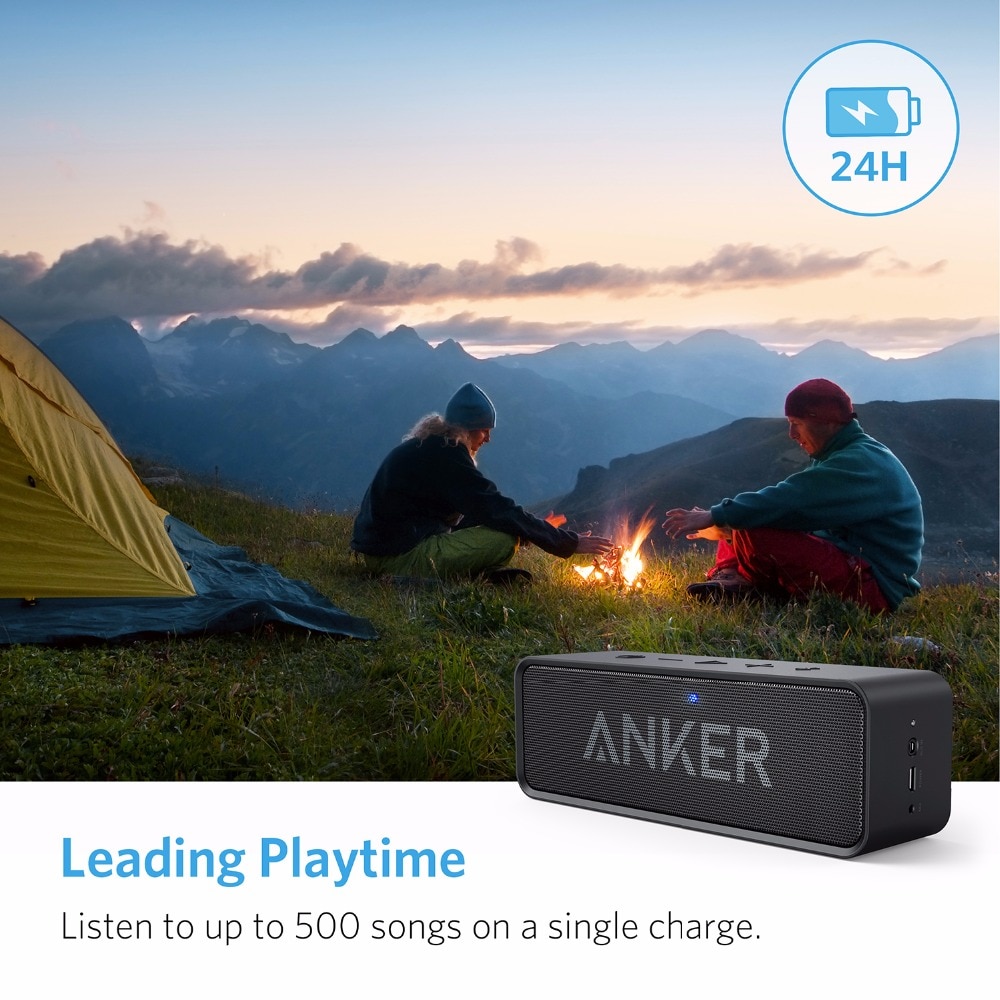 Haut-parleur-Bluetooth-sans-fil-Portable-Anker-Soundcore-avec-basses-riches-double-pilote-24h-Playtime-gamme
