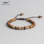AMIU-tib-tain-bouddhiste-Bracelet-tress-la-main-chanceux-noeuds-bracelet-naturel-6mm-perles-de-bois
