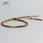 AMIU-fait-la-main-imperm-able-l-eau-tiss-cire-fil-enveloppement-Bracelet-Simple-corde-noeud