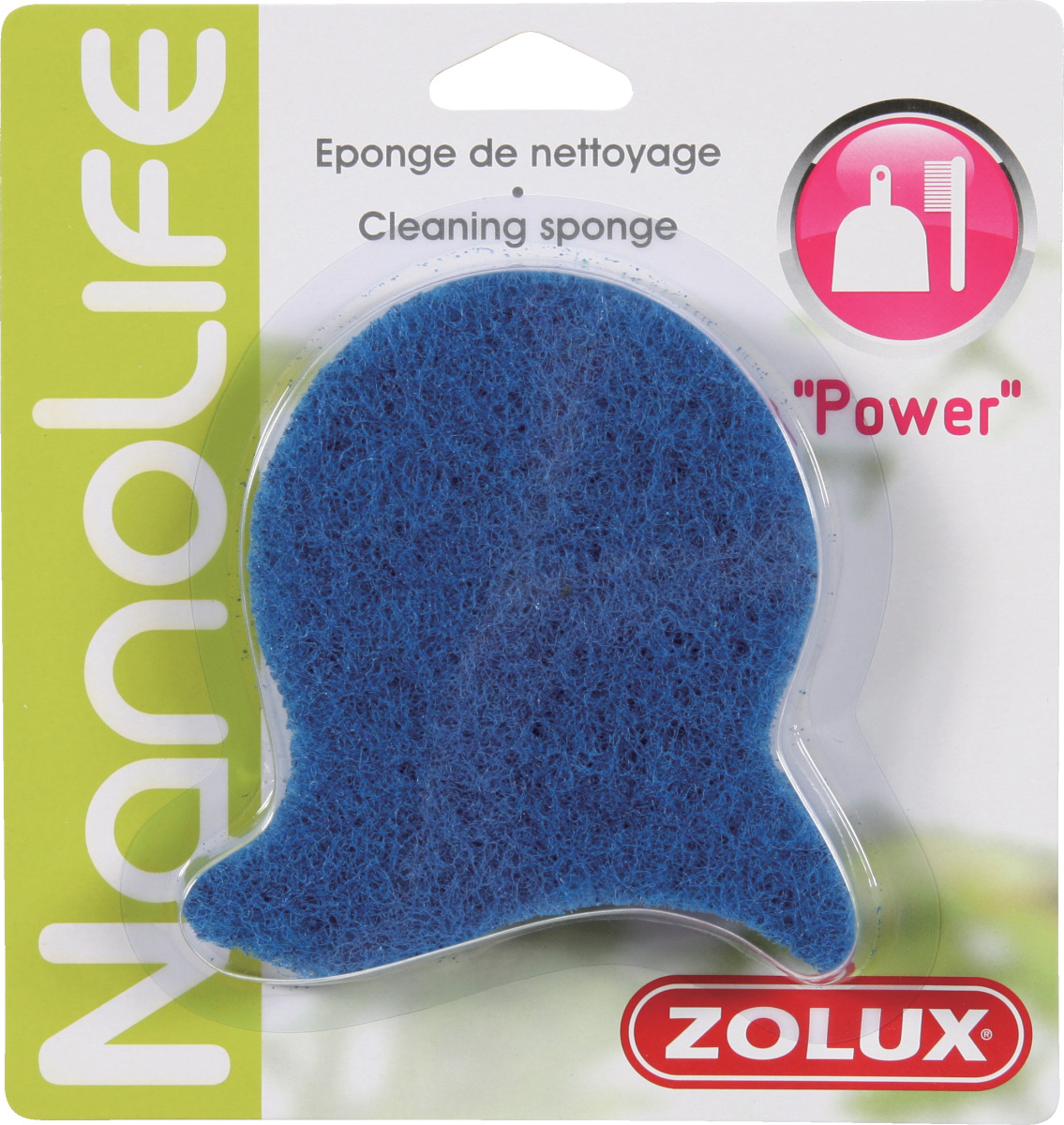 ZOLUX Nanolife Éponge de nettoyage Power pour éliminer les algues tenaces sur les vitres de l\'aquarium et objets