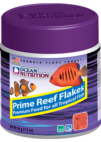 OCEAN NUTRITION Prime Reef Flocons 34 gr. nourriture à base de saumon, plancton, calmar, hareng, artémia pour poissons marins difficile à nourrir