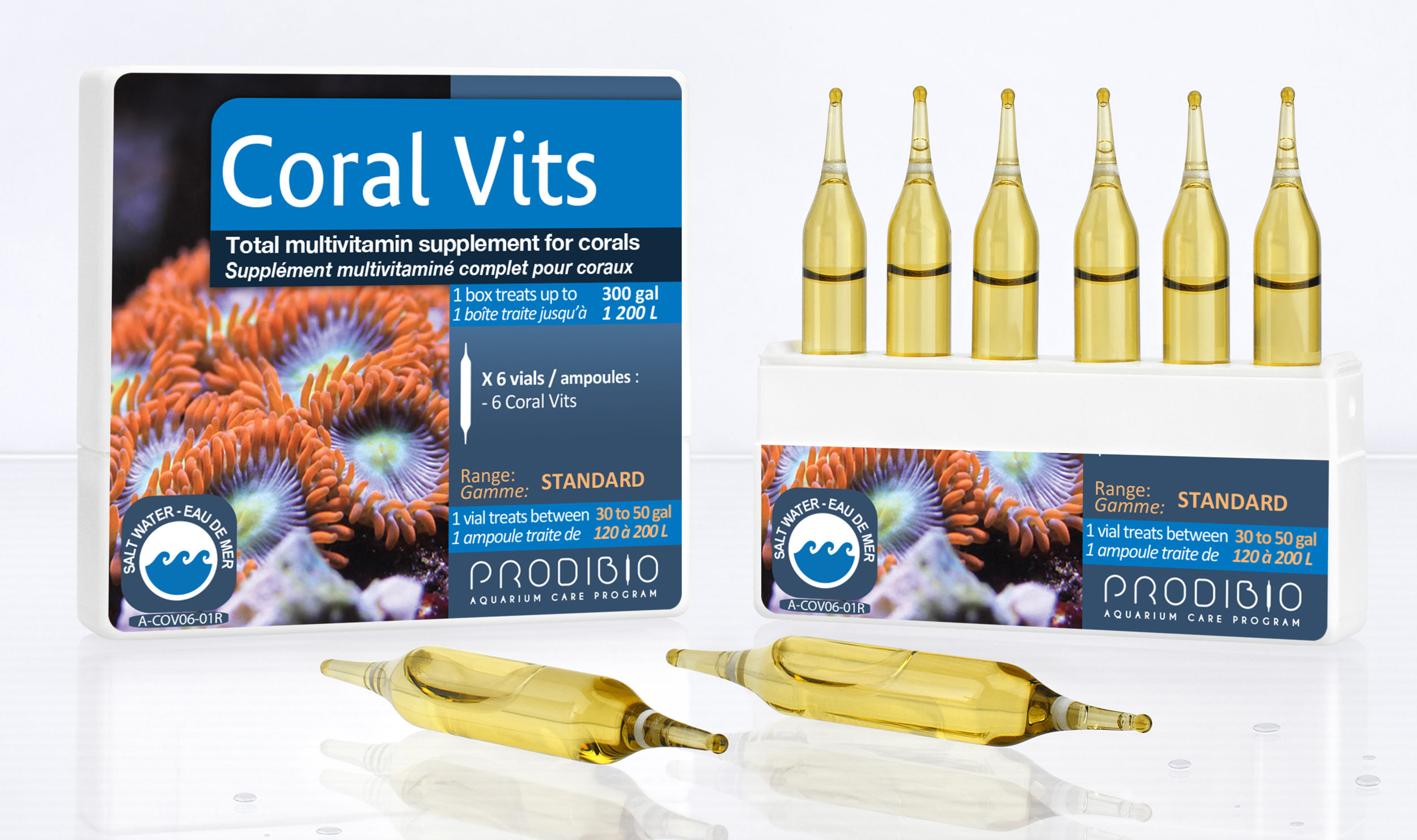 PRODIBIO Coral Vits 6 ampoules concentré de vitamines pour la croissance des coraux